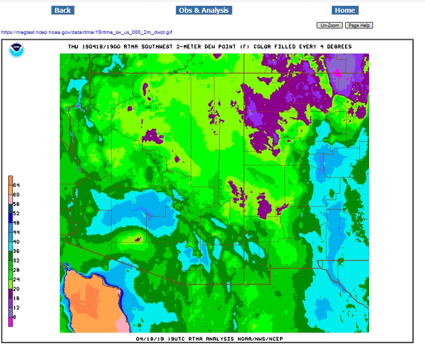 Observations and Analysis RTMA Image